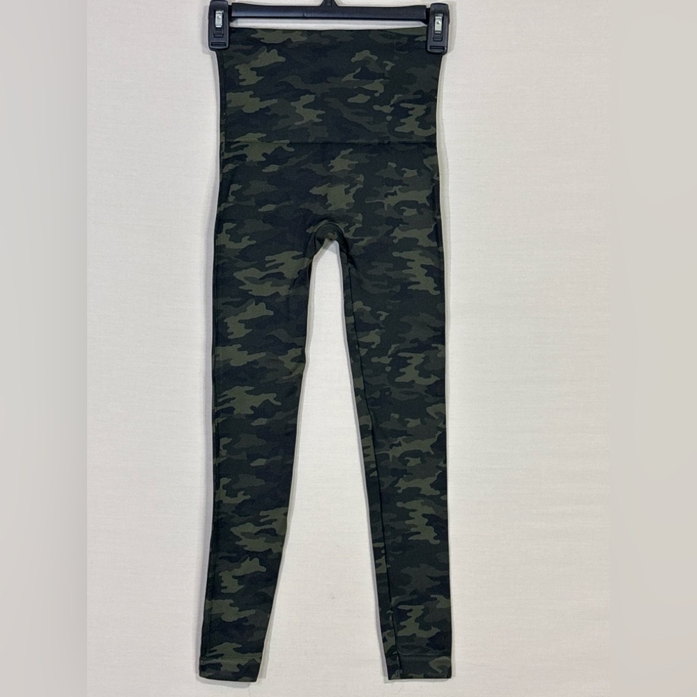 Spanx Camo High Rise Compression Leggings Green Size S